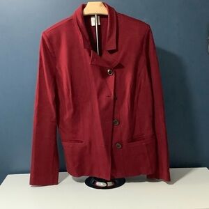 CAbi Deep Red Open-Front Jacket